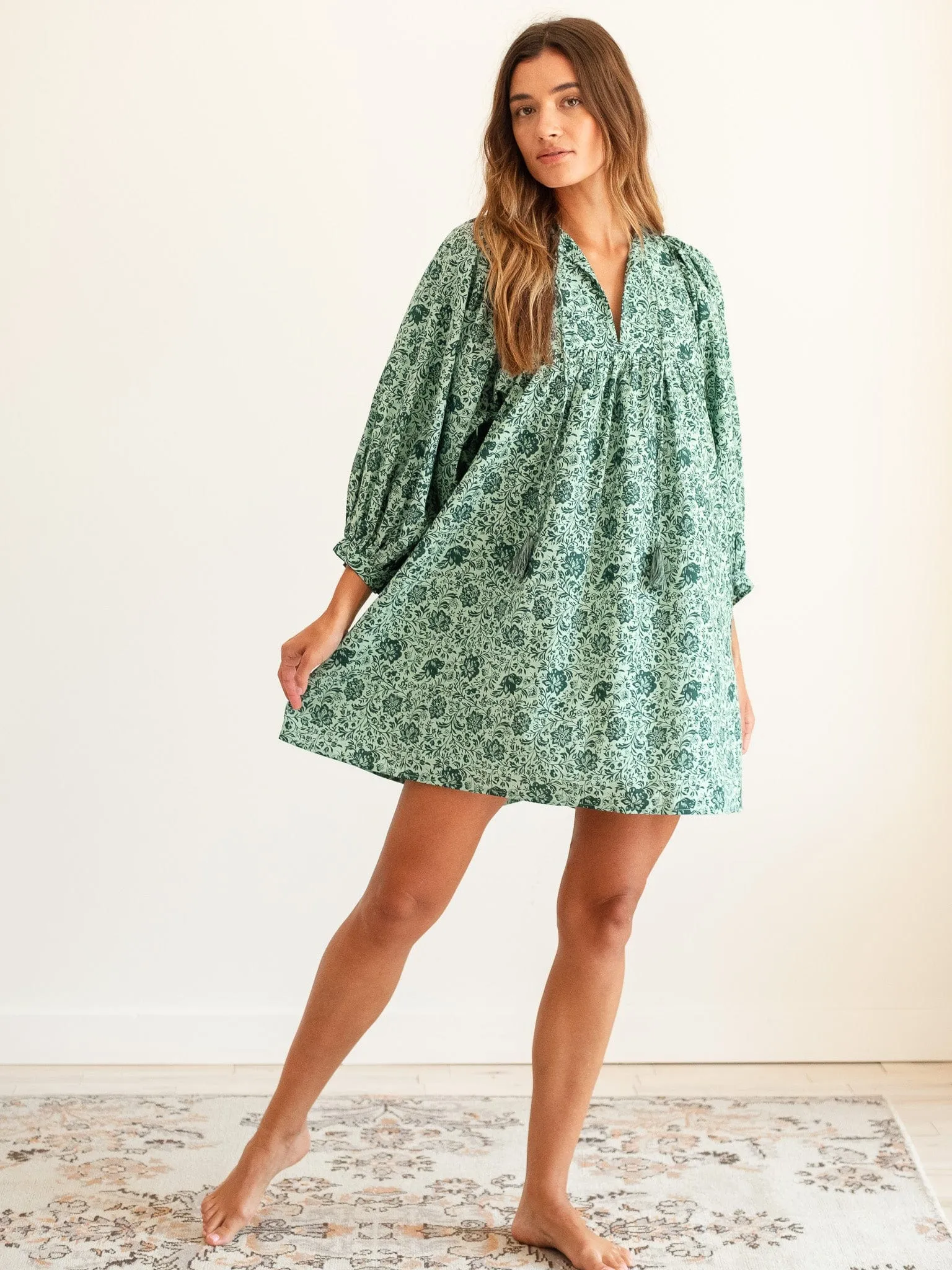 Daisy Dress in Jade Floral sold by MILLE