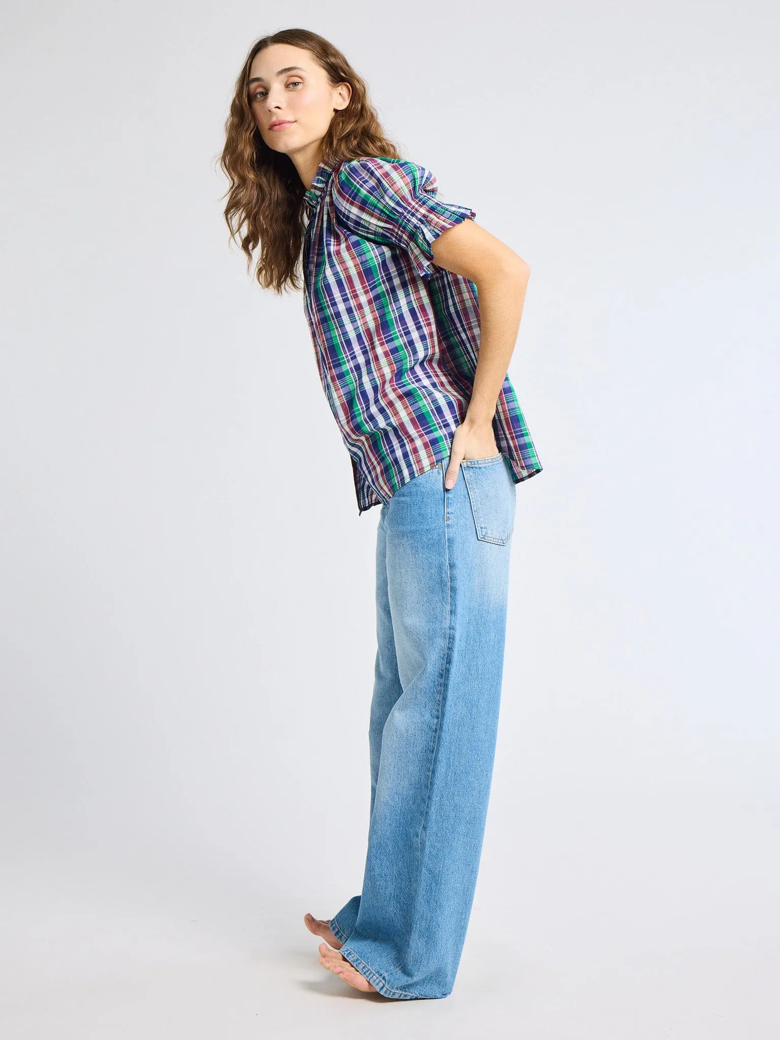 Marnie Top in Ivy Plaid sold by MILLE product image thumbnail 5