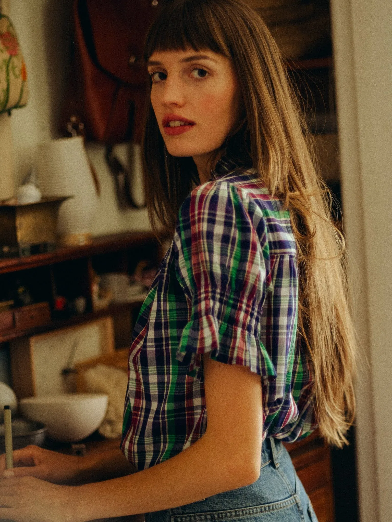 Marnie Top in Ivy Plaid sold by MILLE product image thumbnail 2