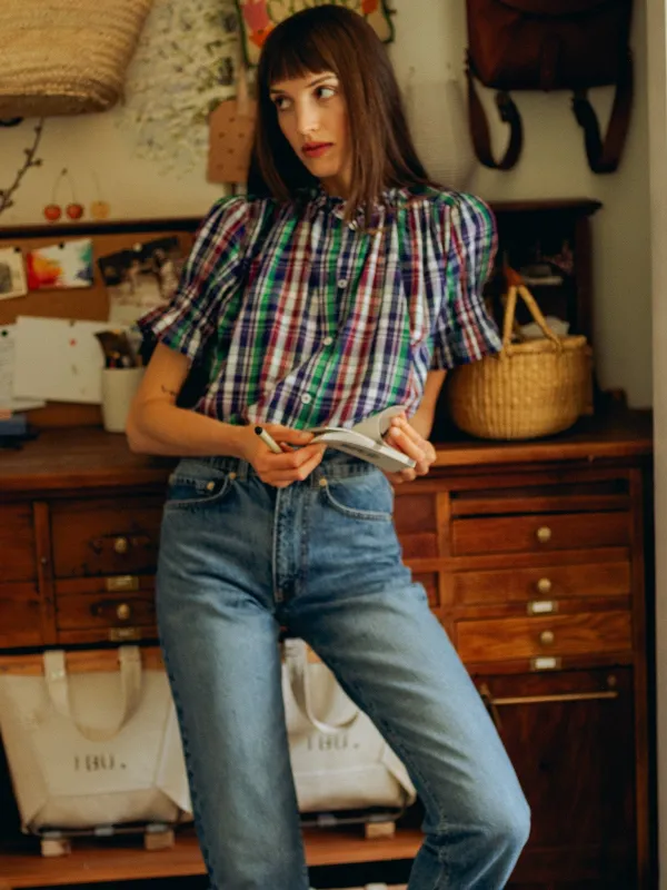 Marnie Top in Ivy Plaid sold by MILLE