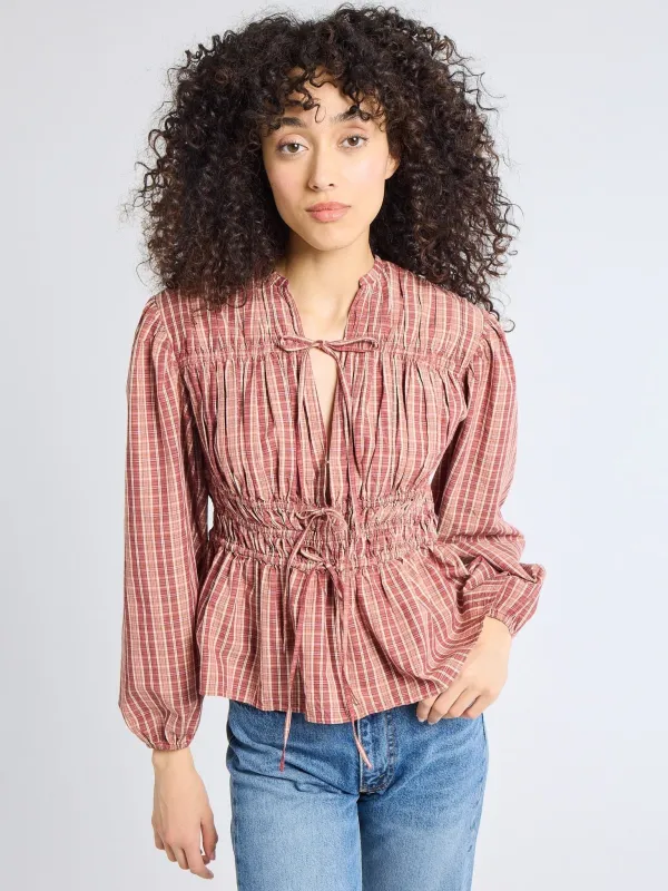 Ella Top in Rose Plaid sold by MILLE
