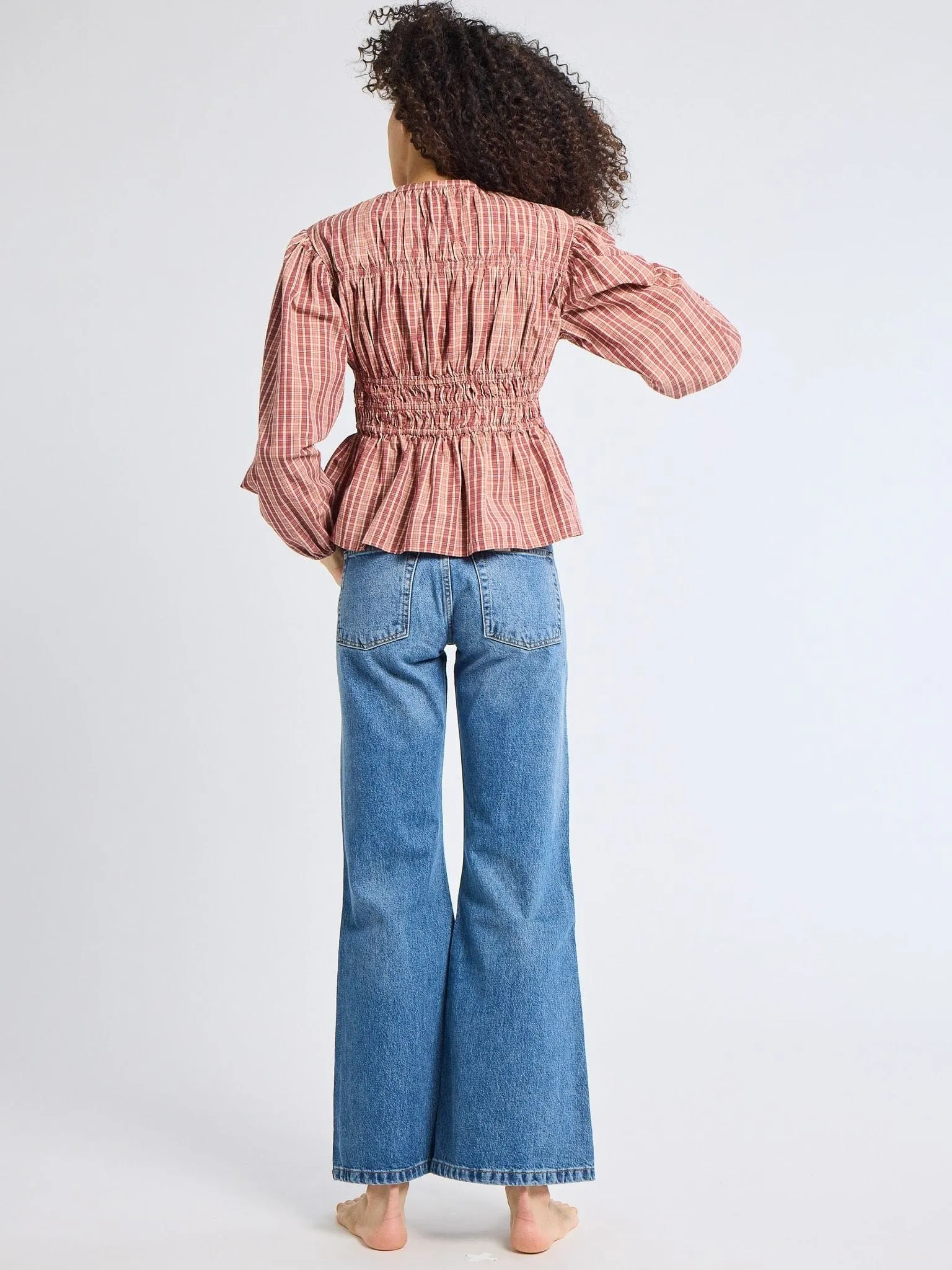 Ella Top in Rose Plaid sold by MILLE product image thumbnail 5