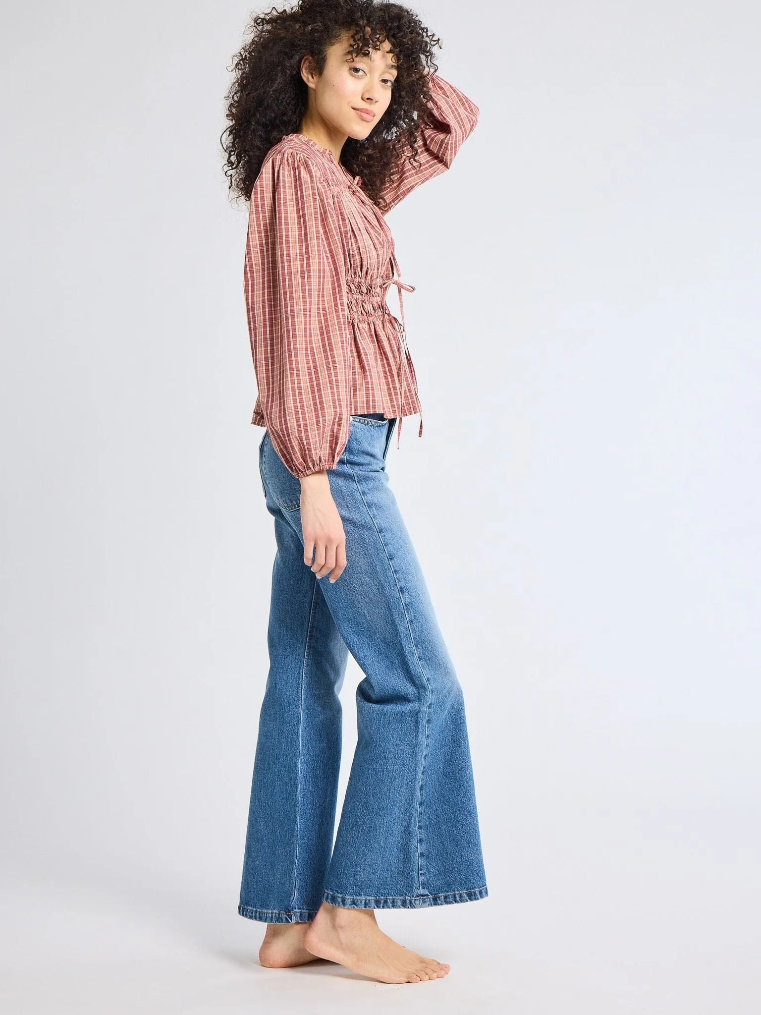 Ella Top in Rose Plaid sold by MILLE product image thumbnail 3