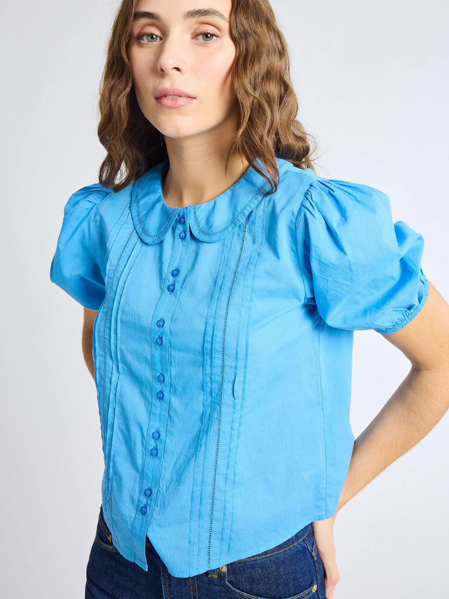 Harriet Top in Cendre Blue sold by MILLE