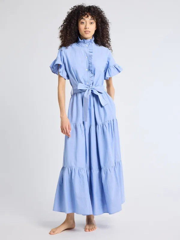 Victoria Dress in Blue Oxford sold by MILLE