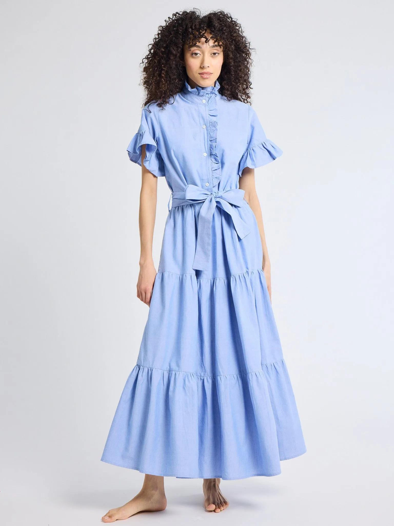Victoria Dress in Blue Oxford sold by MILLE product image thumbnail 2