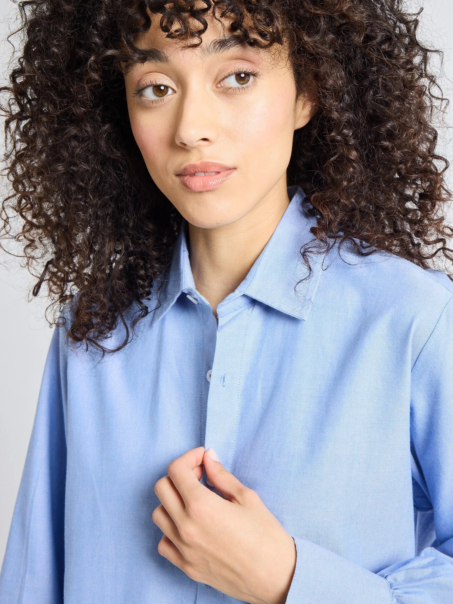 Holly Mini Dress in Blue Oxford sold by MILLE product image thumbnail 3