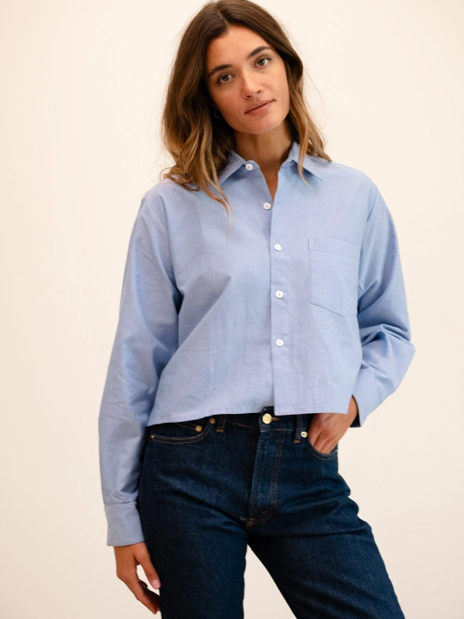 Gia Top in Blue Oxford sold by MILLE product image thumbnail 4