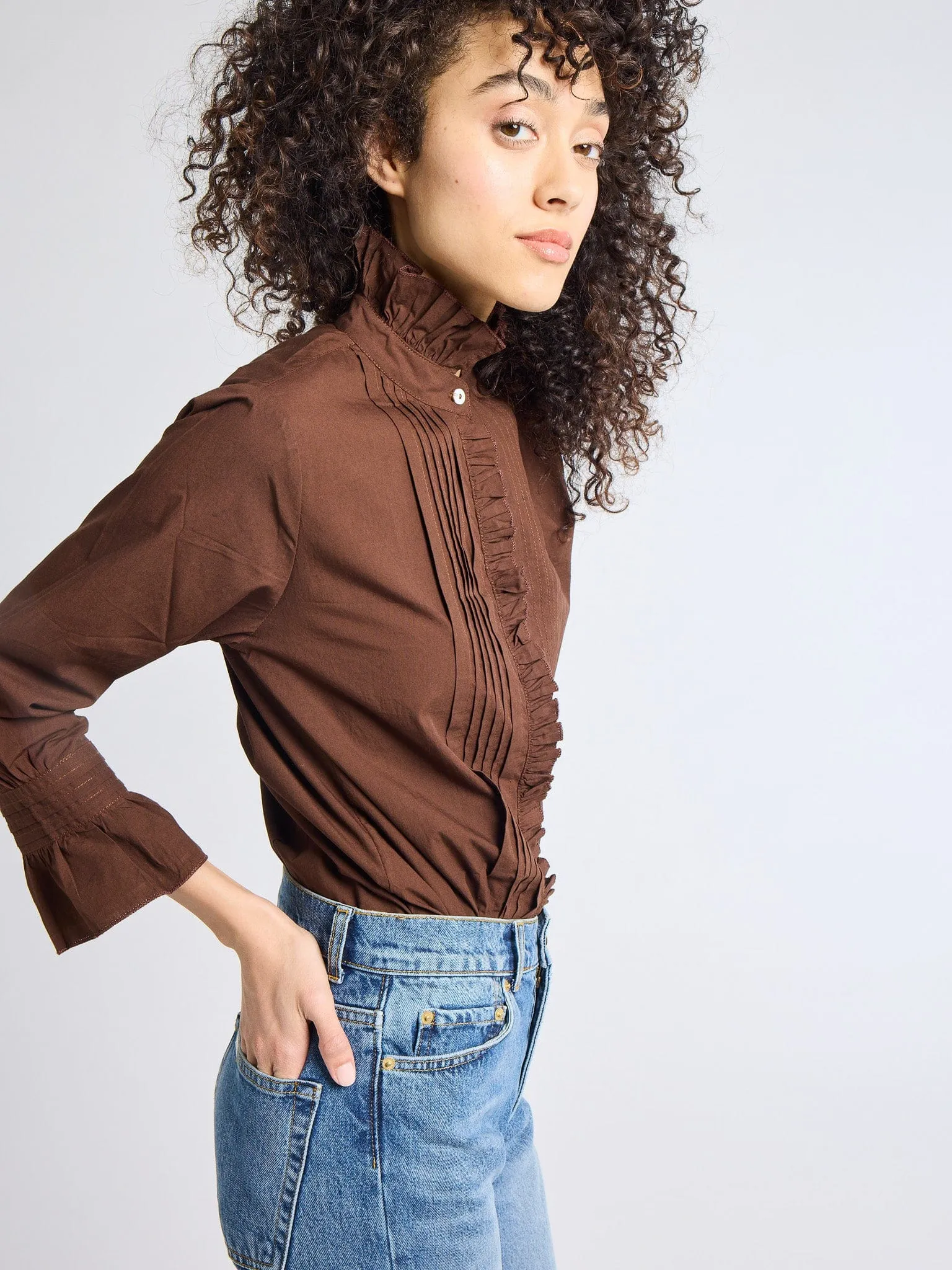 Phoebe Top in Chocolate sold by MILLE product image thumbnail 2