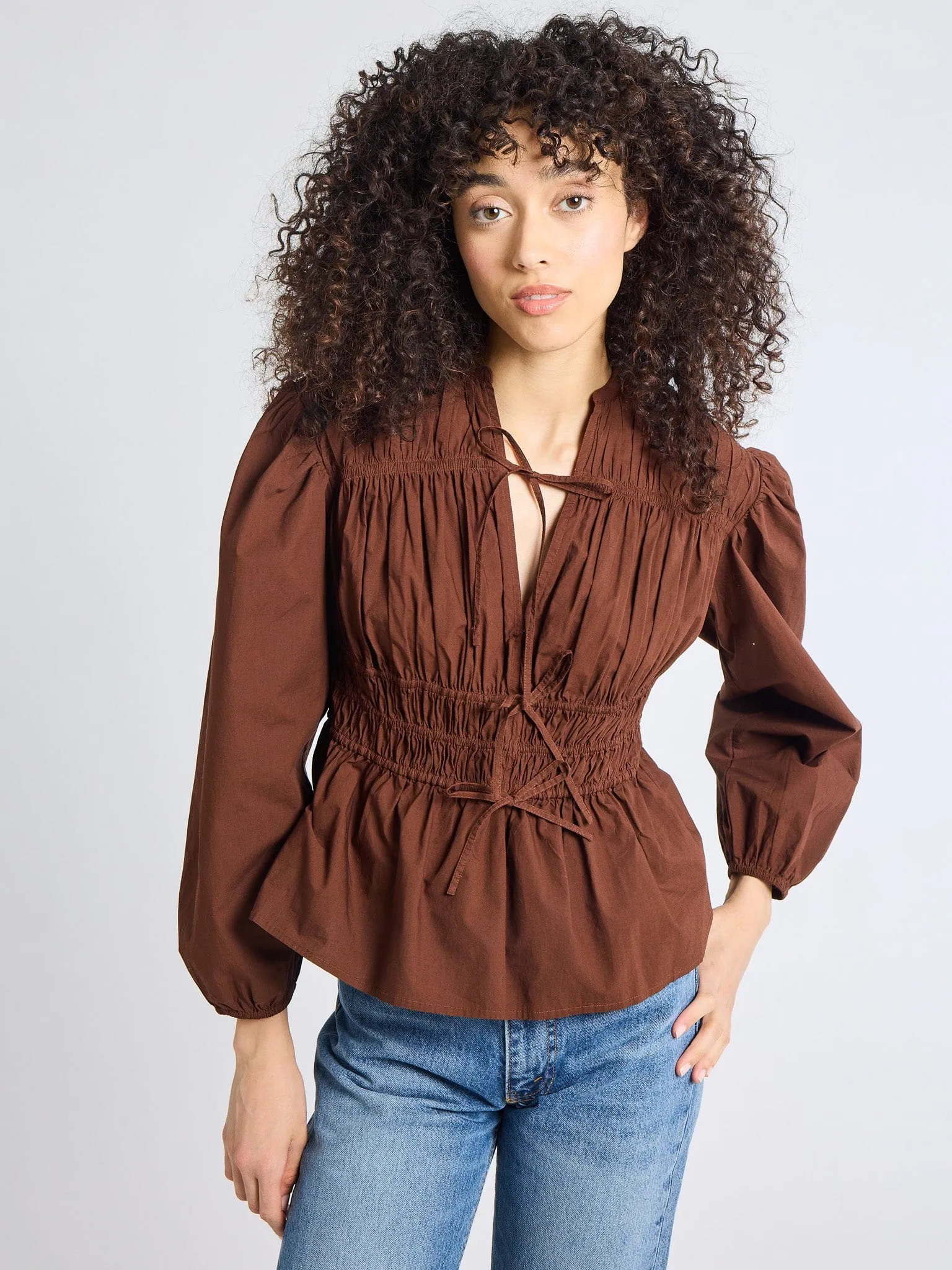 Ella Top in Chocolate sold by MILLE