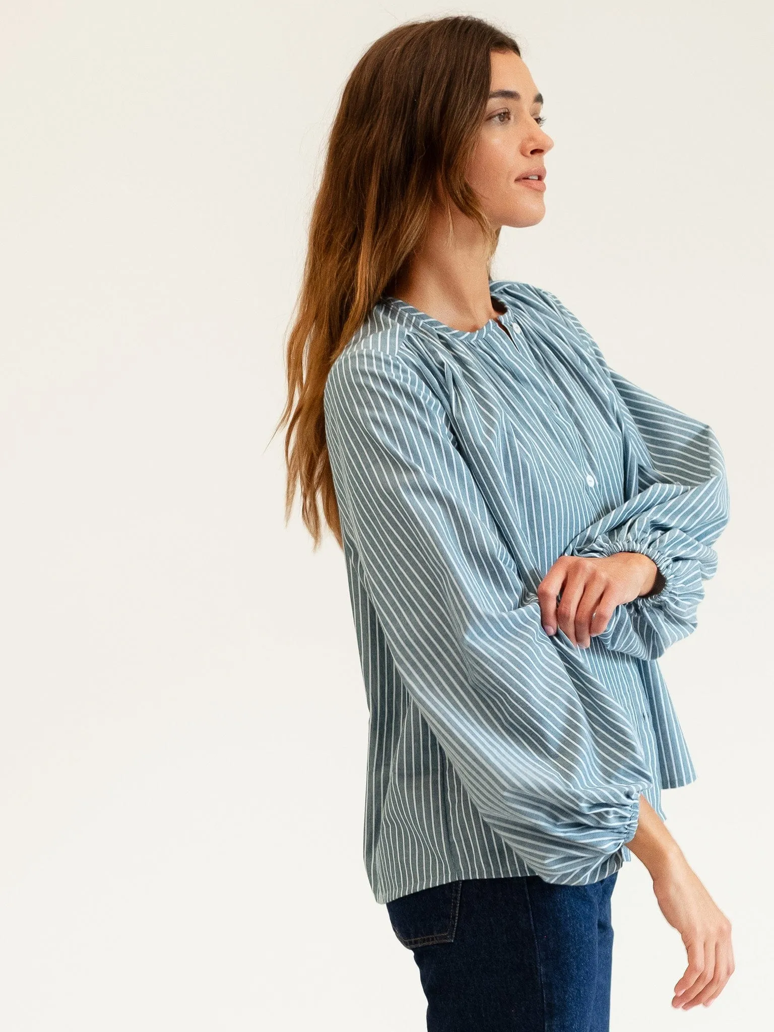 Cecily Top in Forest Stripe sold by MILLE product image thumbnail 2