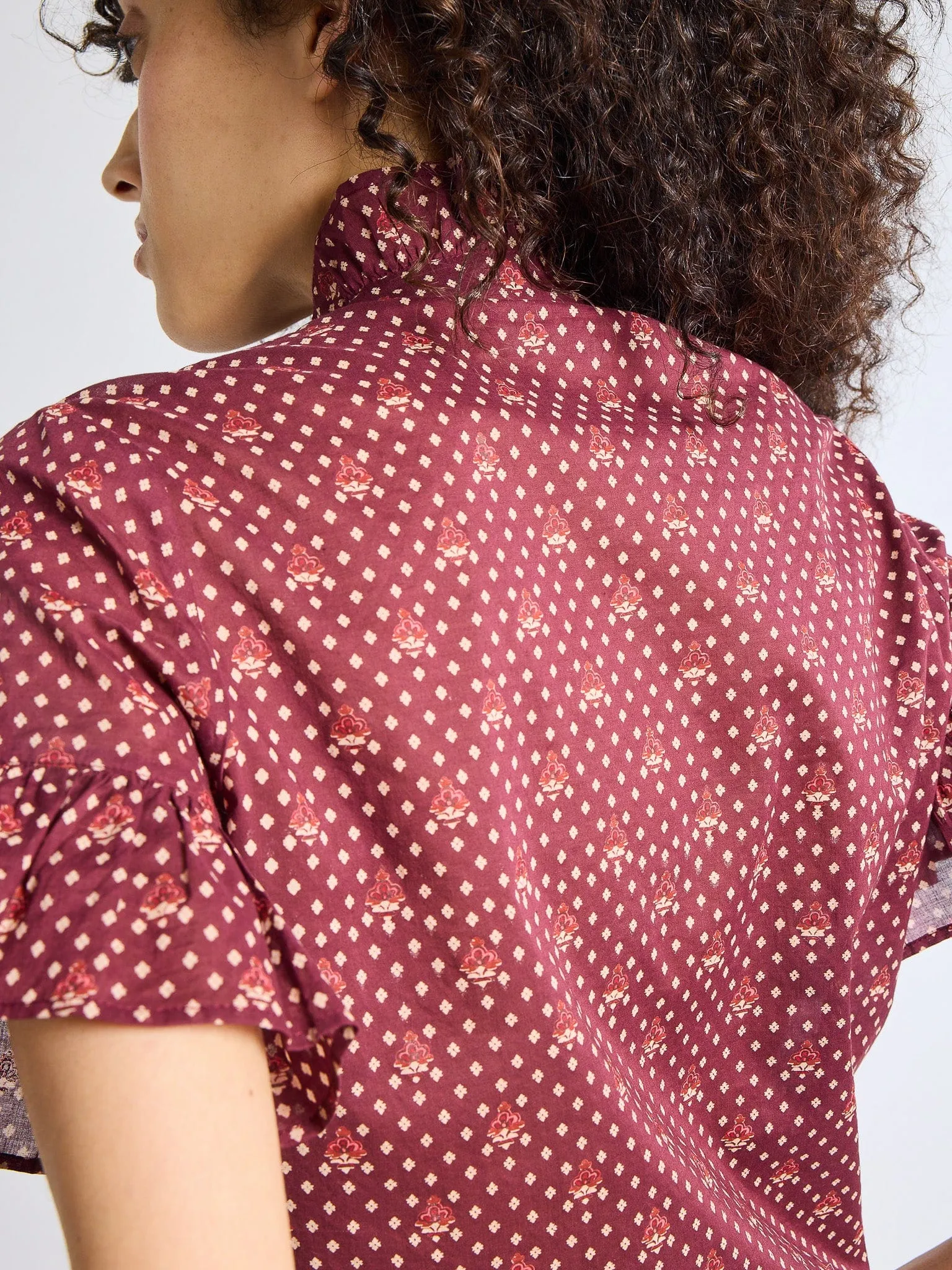Vanessa Top in Burgundy Foulard sold by MILLE product image thumbnail 2