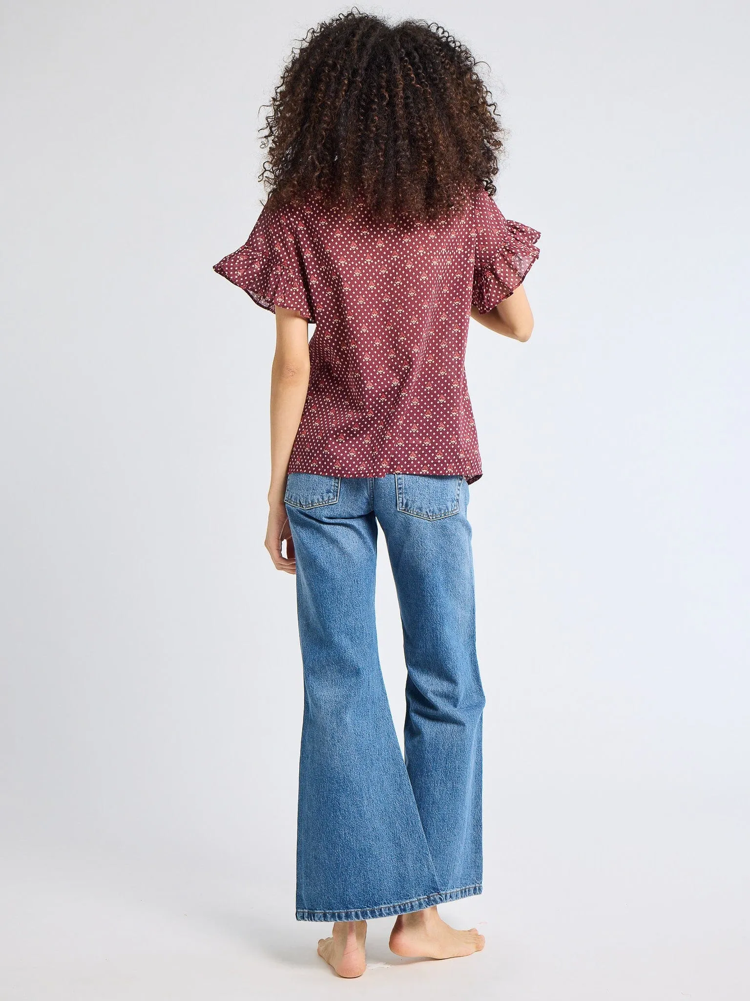 Vanessa Top in Burgundy Foulard sold by MILLE product image thumbnail 4
