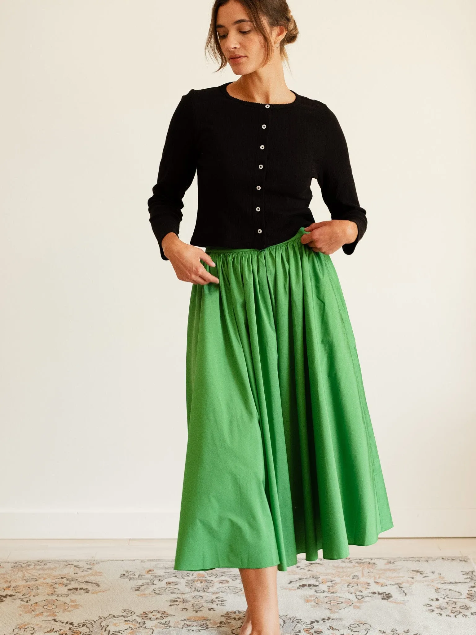 Ayla Skirt in Kelly Taffeta sold by MILLE product image thumbnail 4