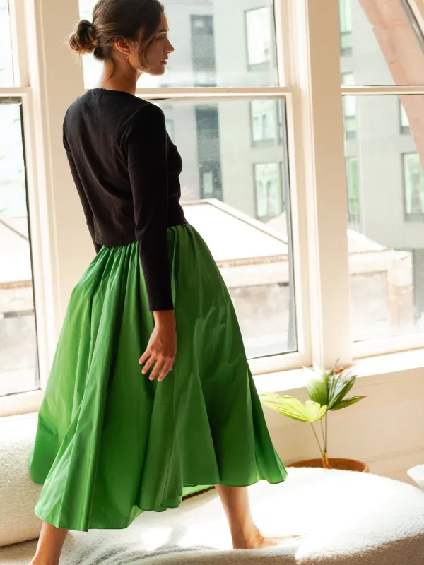 Ayla Skirt in Kelly Taffeta sold by MILLE