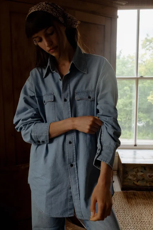 River Top in Vintage Denim made by MILLE