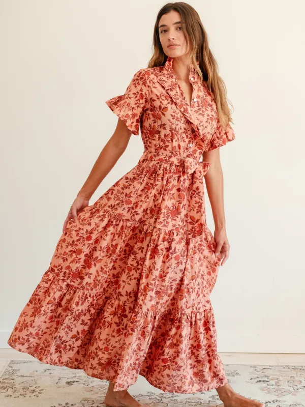 Victoria Dress in Peach Montmartre sold by MILLE