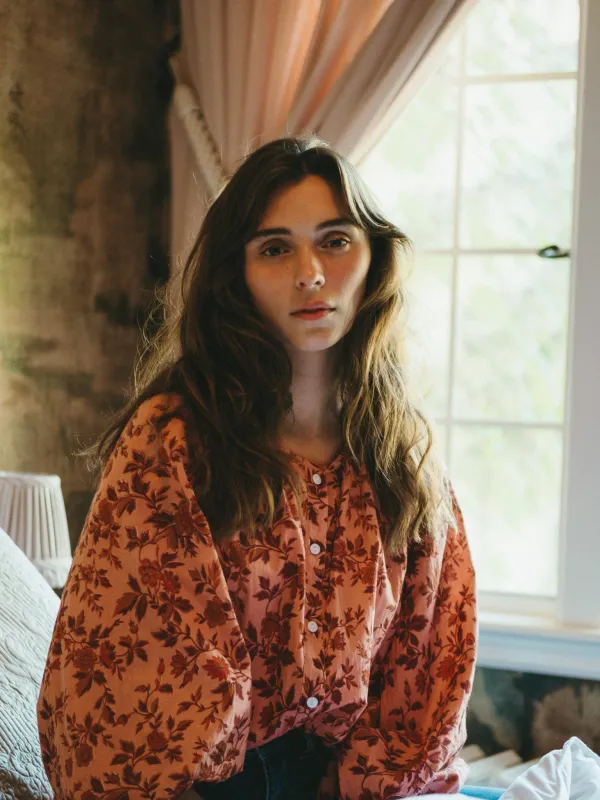 Cecily Top in Peach Montmartre made by MILLE