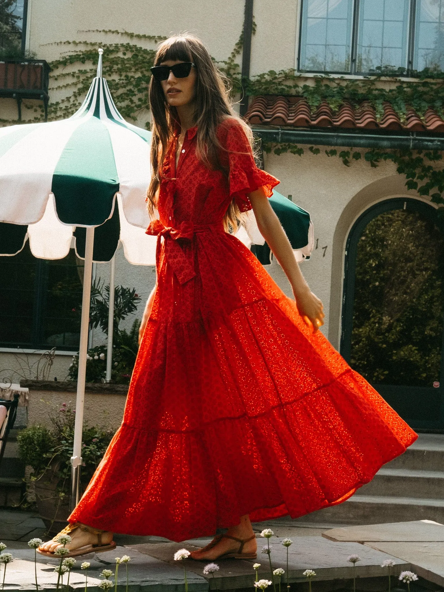 Victoria Dress in Scarlet Eyelet sold by MILLE