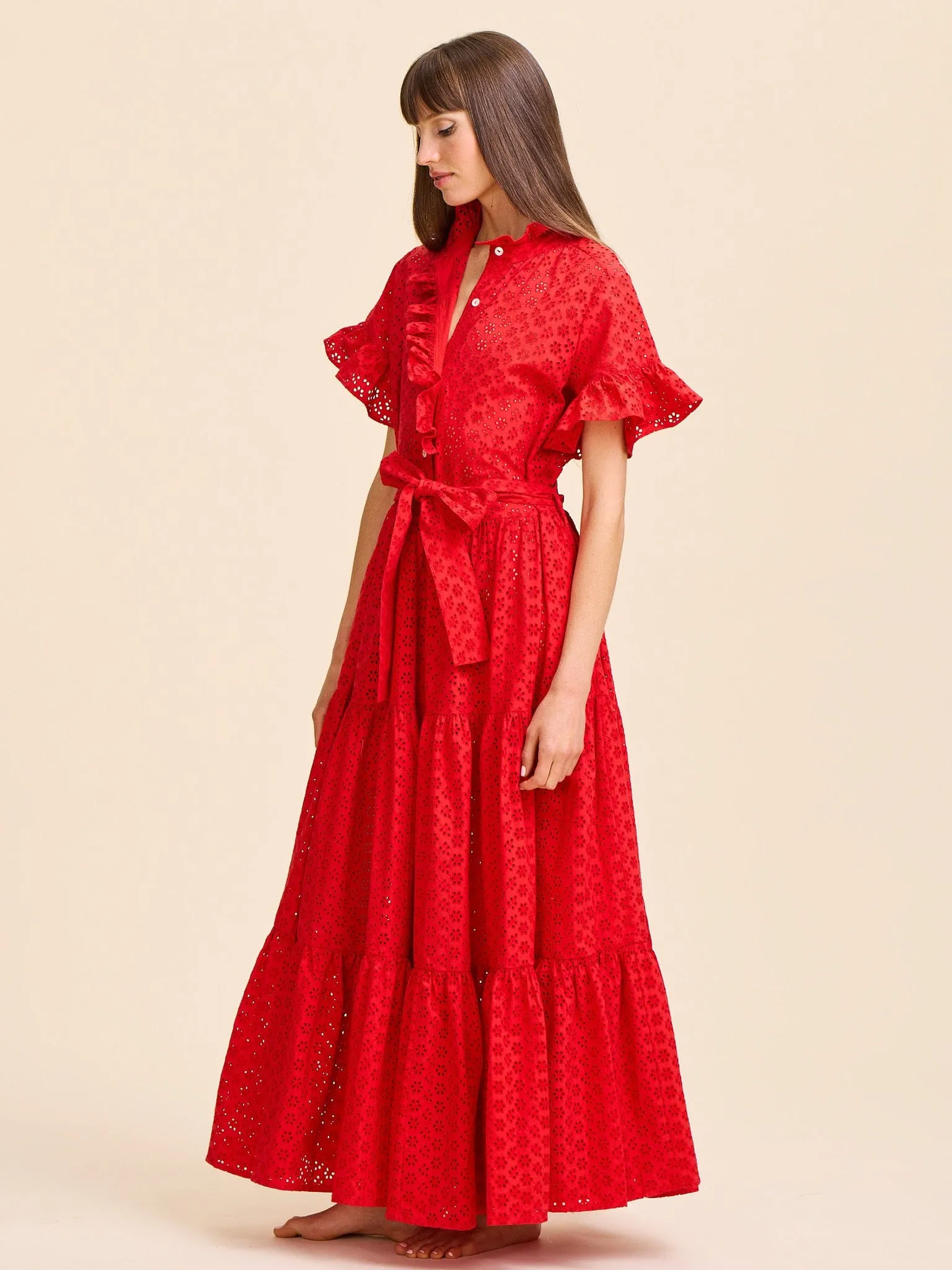 Victoria Dress in Scarlet Eyelet sold by MILLE product image thumbnail 5