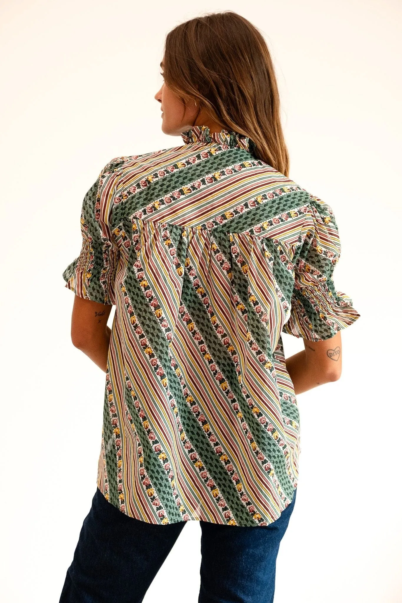 Marnie Top in Rose Stripe sold by MILLE product image thumbnail 3