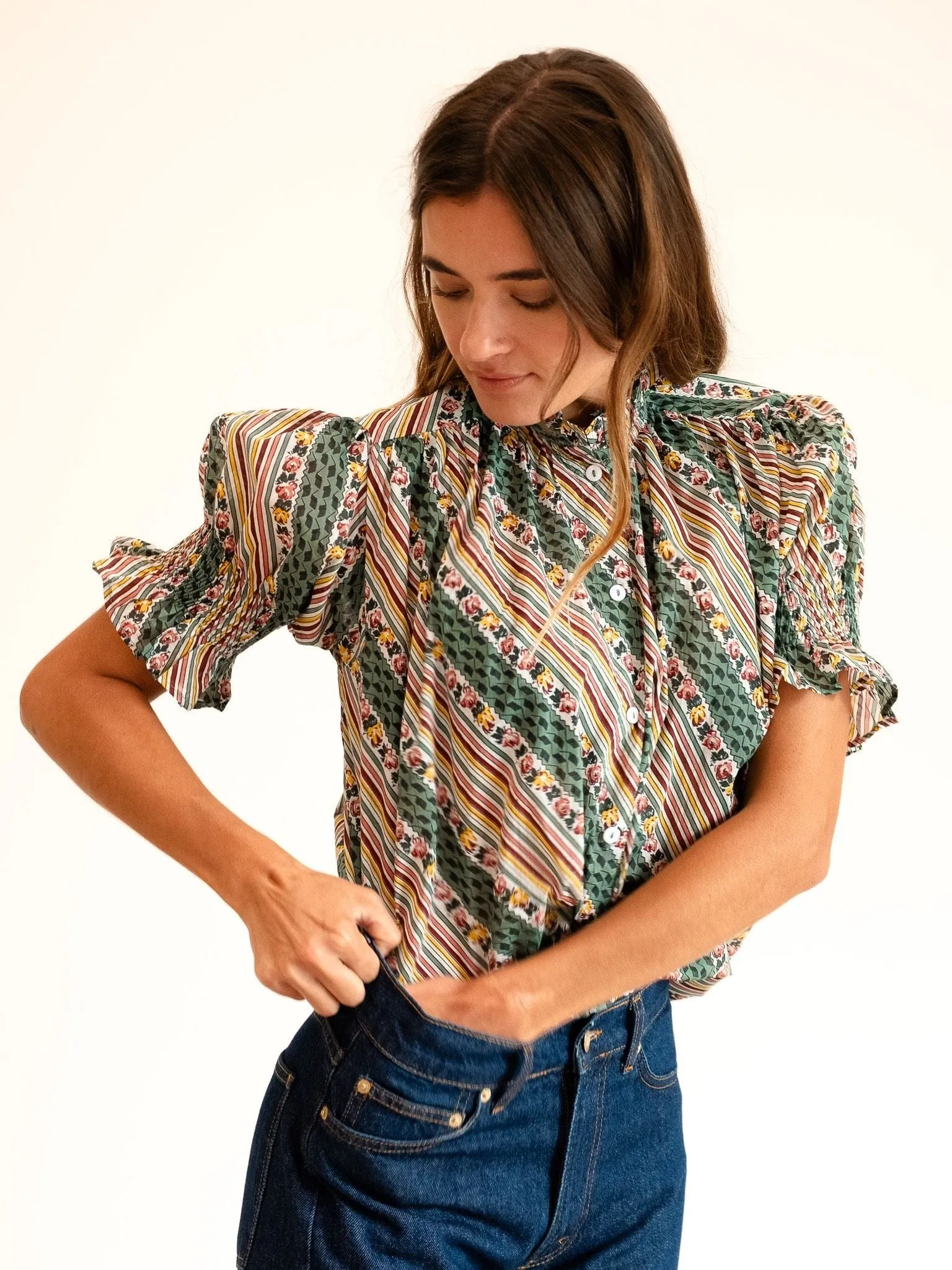 Marnie Top in Rose Stripe sold by MILLE product image thumbnail 4