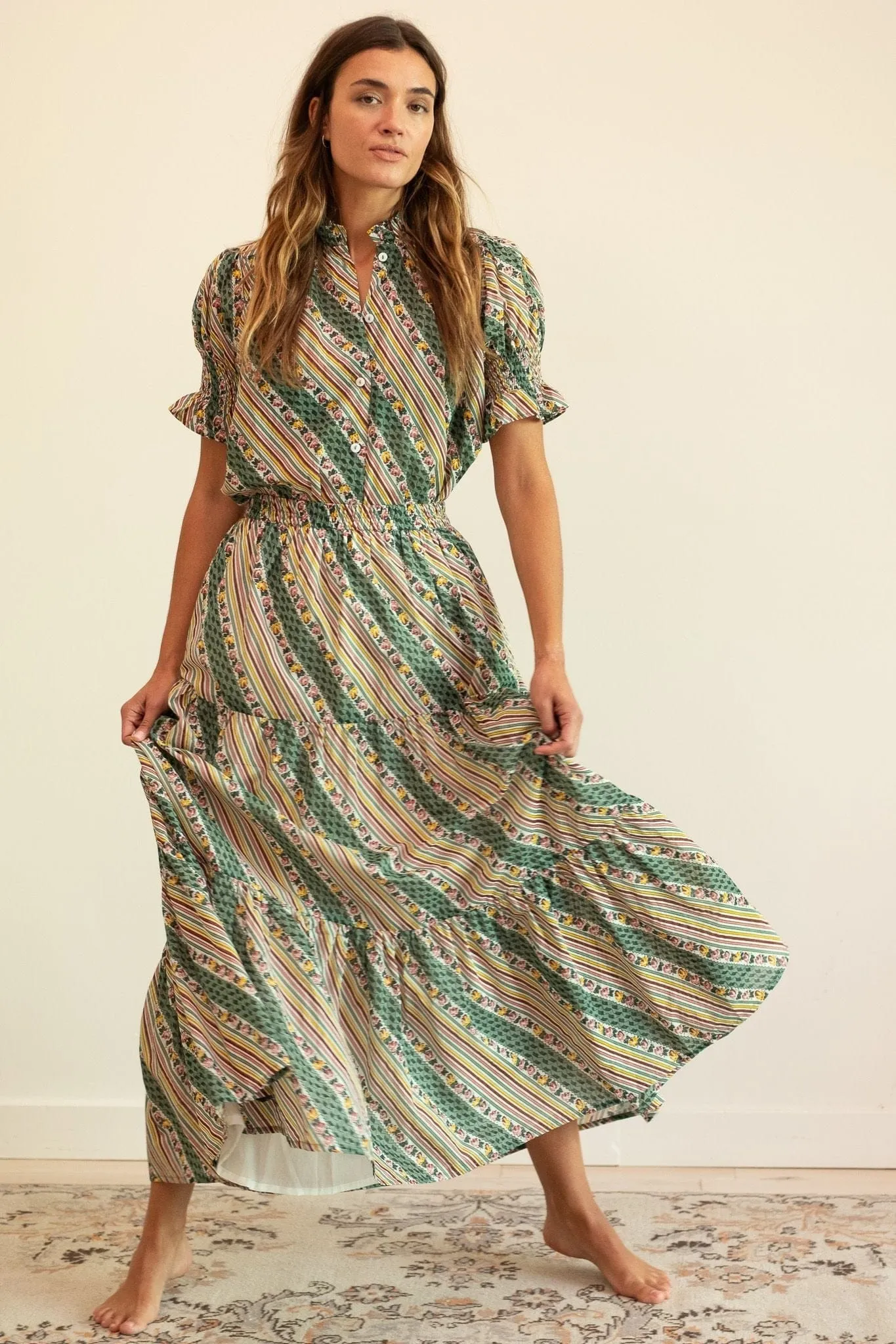 Paola Skirt in Rose Stripe sold by MILLE