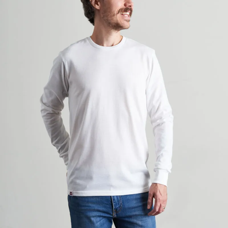 BASICS Heavyweight Long Sleeve Tee - White sold by North Standard Trading Post