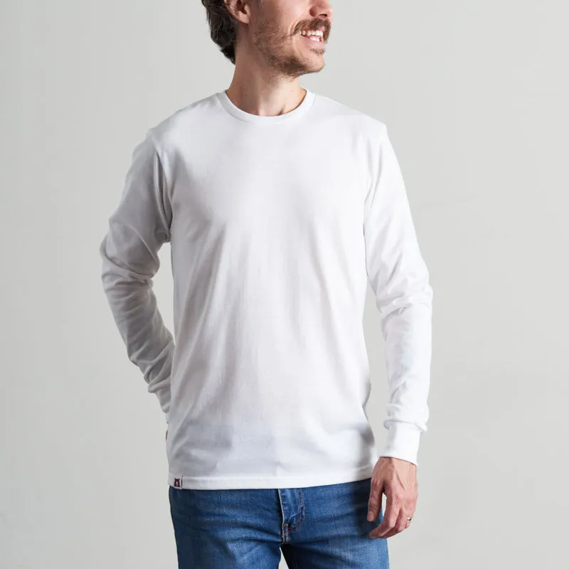 BASICS Heavyweight Long Sleeve Tee - White sold by North Standard Trading Post