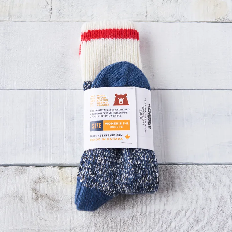 Chunky Wool Work Sock - Navy with Red Stripe sold by North Standard Trading Post product image thumbnail 4