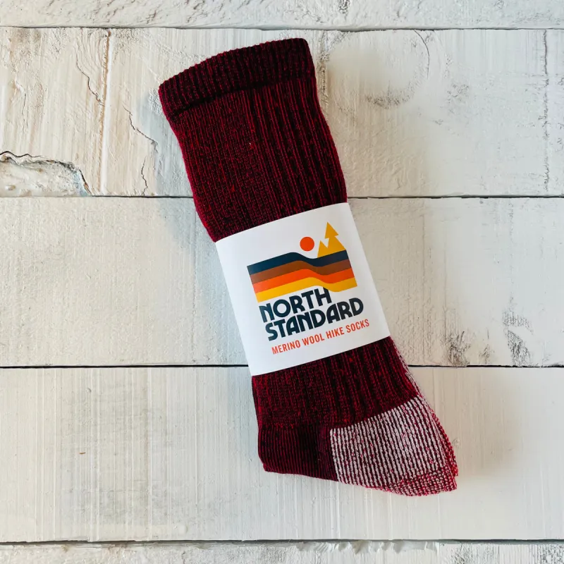 Merino Wool Hike Socks - Burgundy sold by North Standard Trading Post