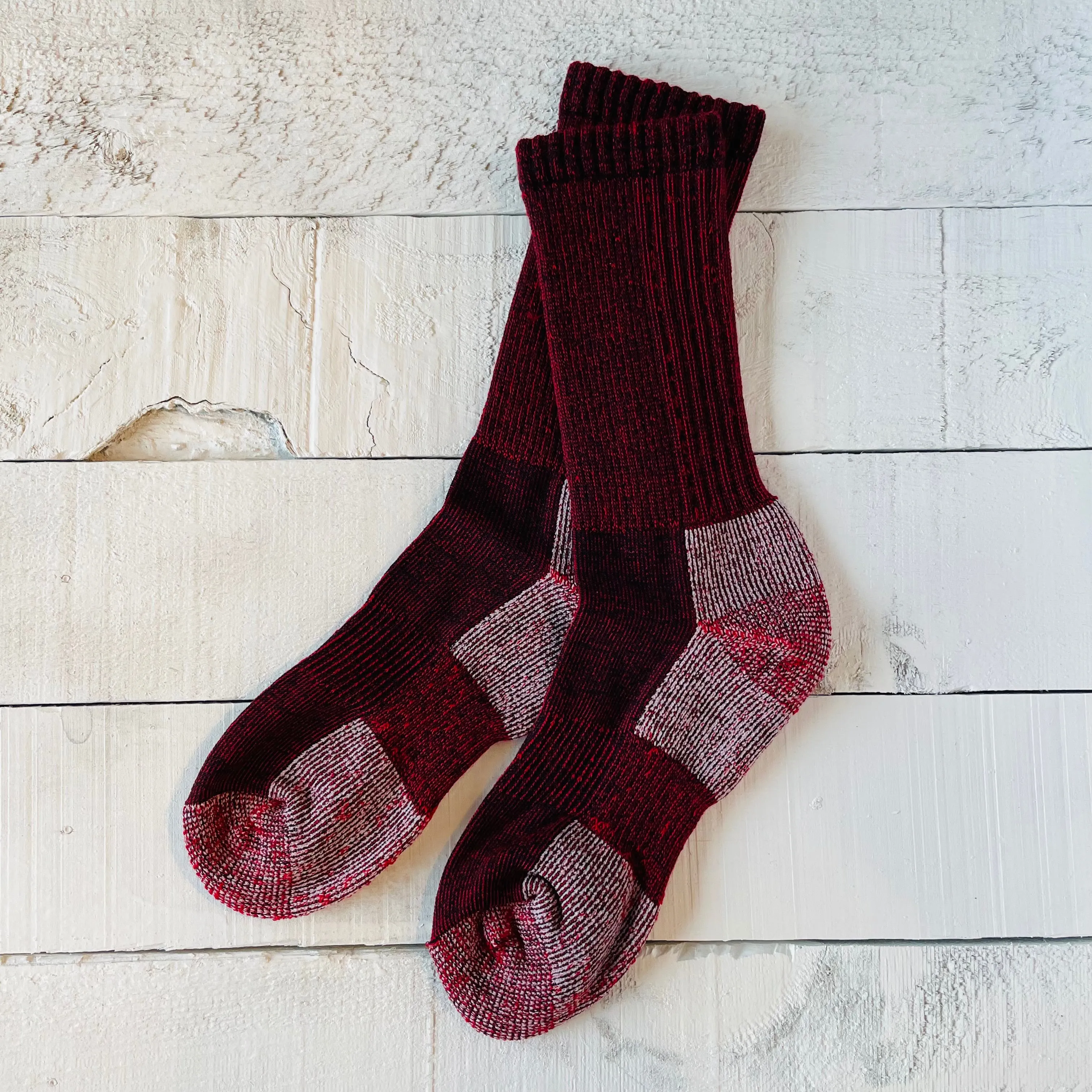 Merino Wool Hike Socks - Burgundy sold by North Standard Trading Post product image thumbnail 2