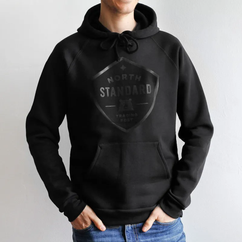 Shield Pop Over Hoodie - Black with Black sold by North Standard Trading Post