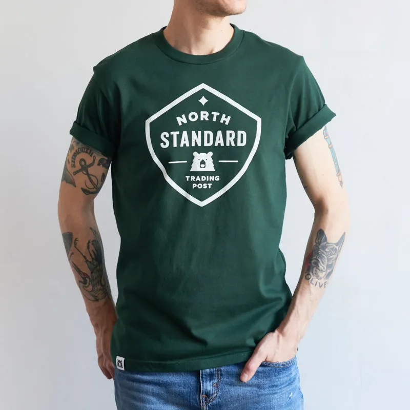 Shield Tee - Forest with White sold by North Standard Trading Post
