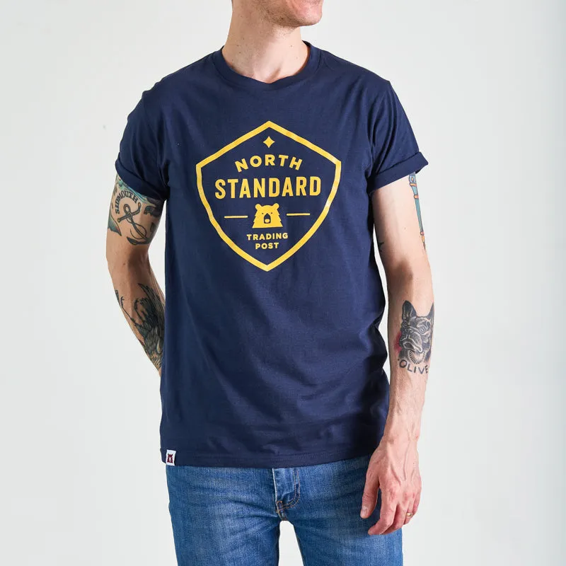 Shield Tee - Navy with Golden Yellow sold by North Standard Trading Post product image thumbnail 2