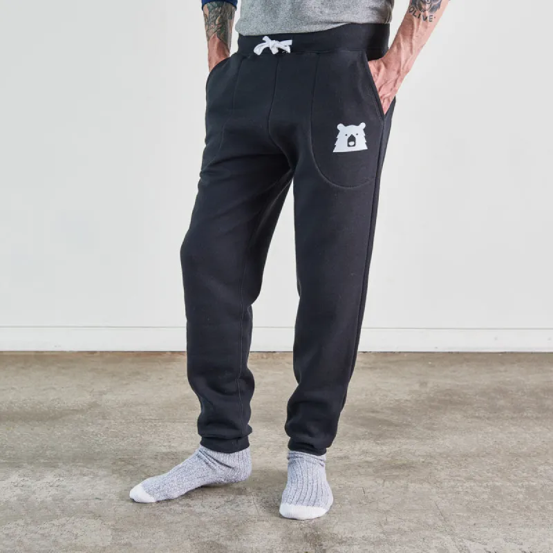 Slim Fit Sweatpants - Black with White sold by North Standard Trading Post