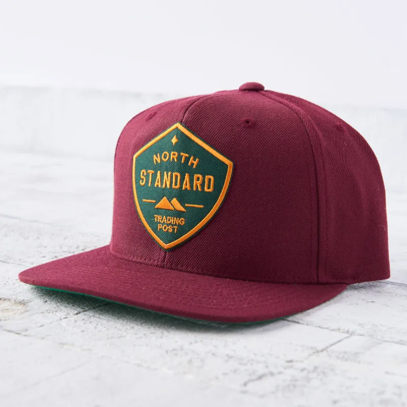 Snapback - Maroon with Spruce/Gold Shield sold by North Standard Trading Post