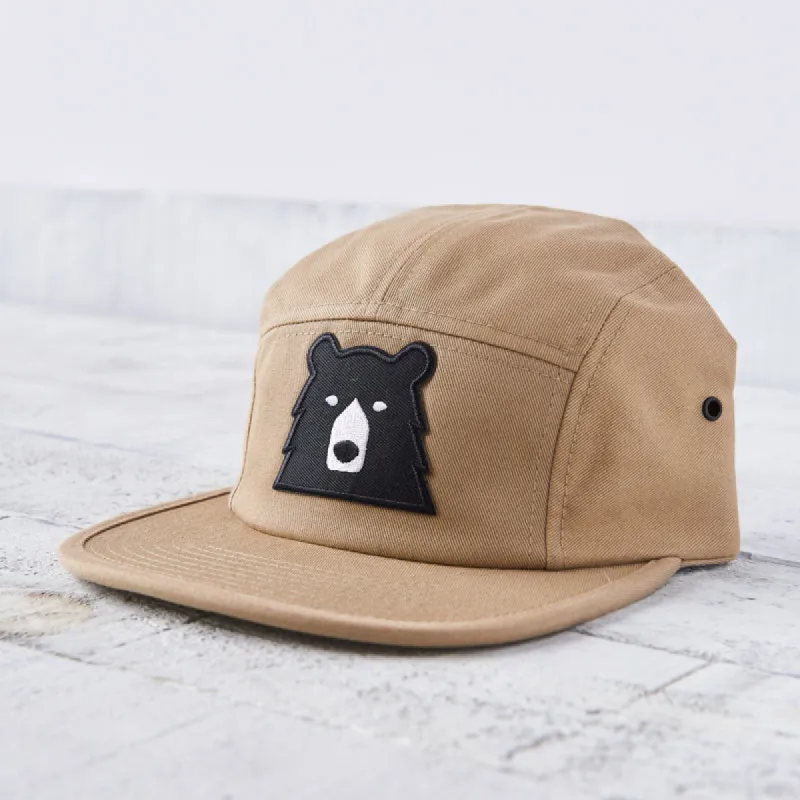 5 Panel - Khaki with Black Bear sold by North Standard Trading Post
