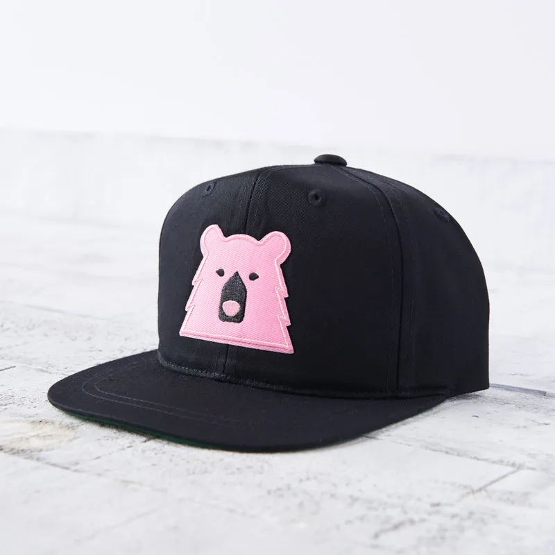 Youth Snapback - Black with Pink Bear sold by North Standard Trading Post