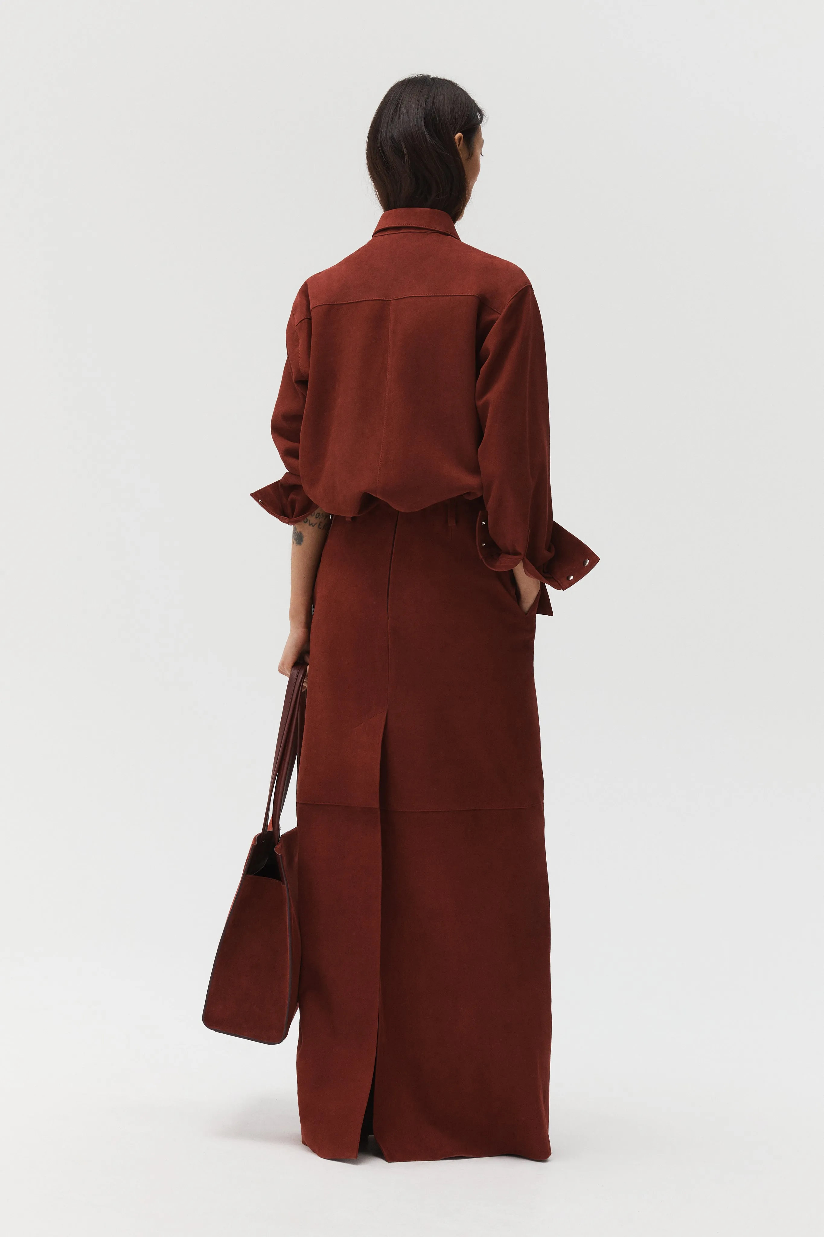 Suede Deren Blouse in Maroon sold by Beaufille product image thumbnail 5