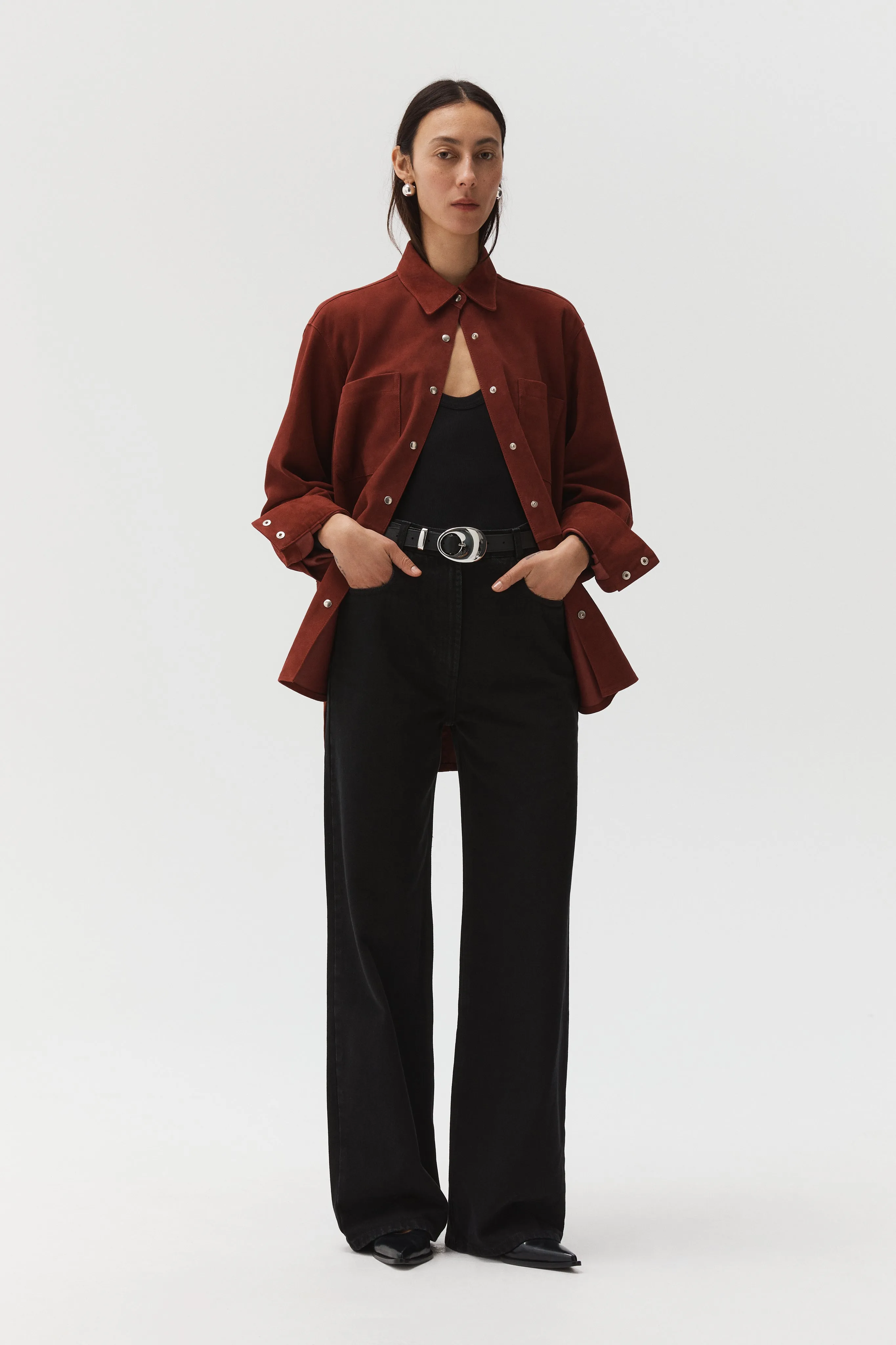 Suede Deren Blouse in Maroon sold by Beaufille product image thumbnail 2