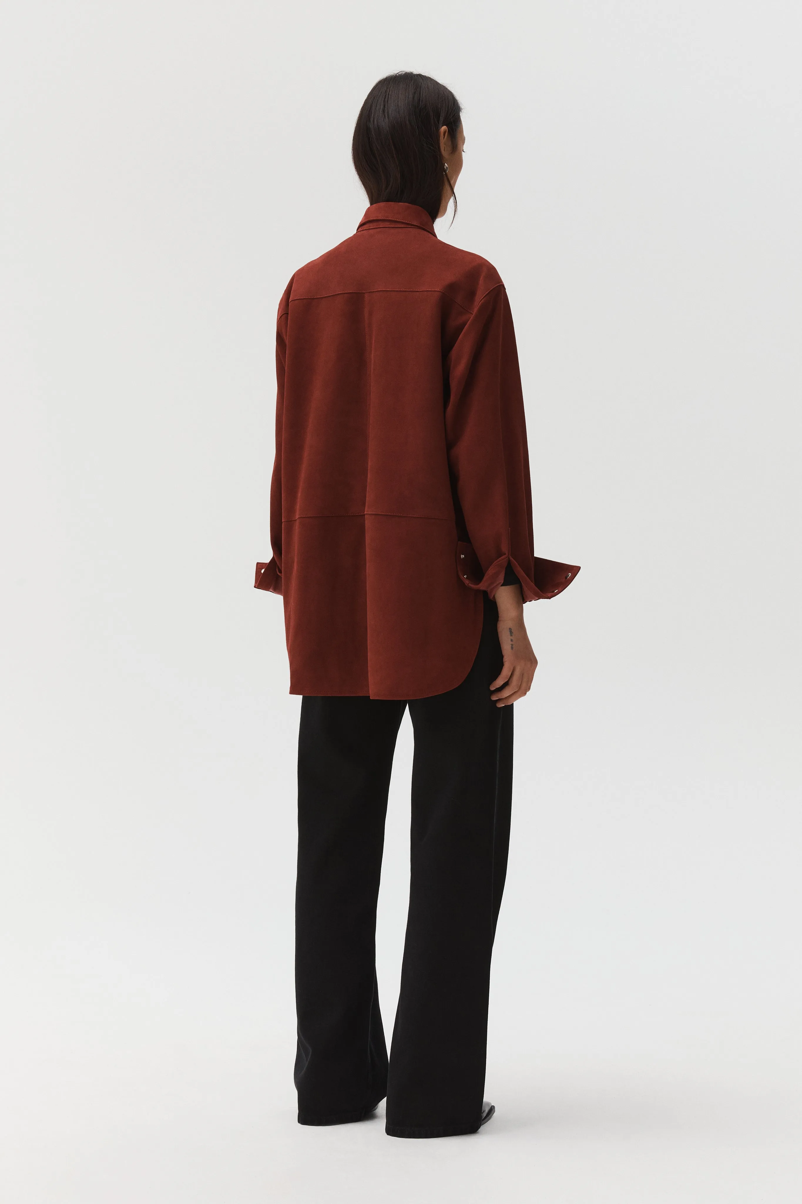 Suede Deren Blouse in Maroon sold by Beaufille product image thumbnail 3