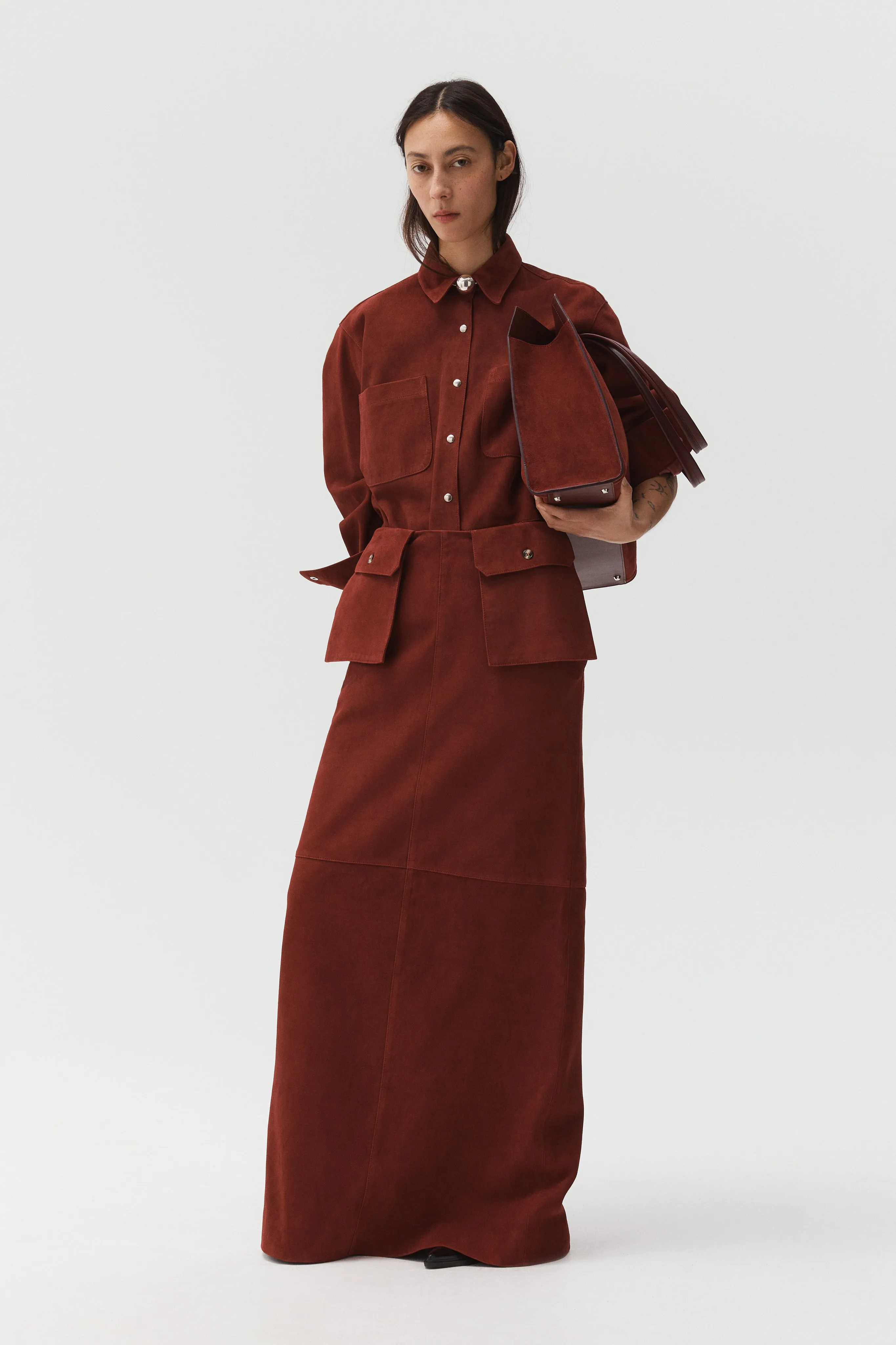 Suede Deren Blouse in Maroon sold by Beaufille product image thumbnail 4