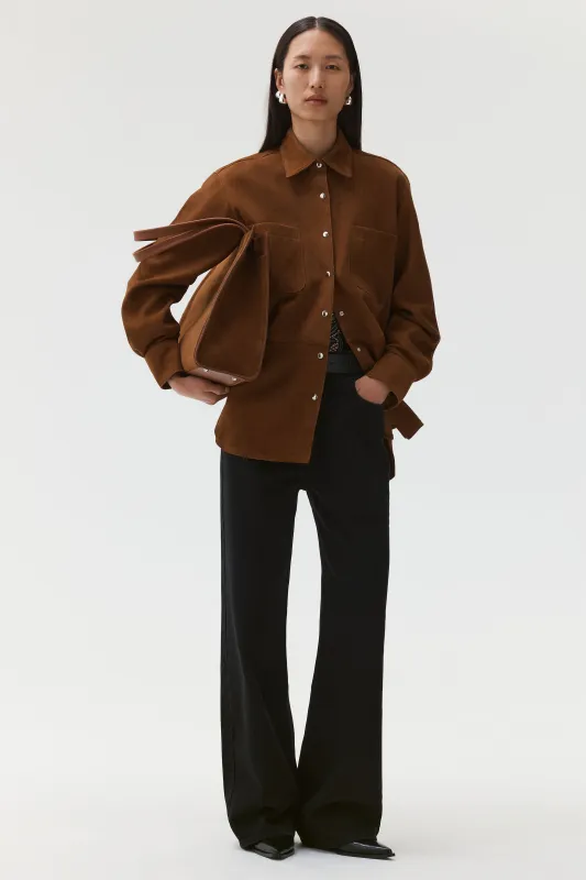 Suede Deren Blouse in Walnut made by Beaufille