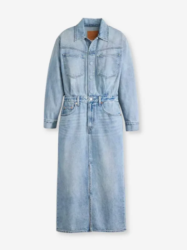 Western Denim Midi Dress sold by CoutuKitsch