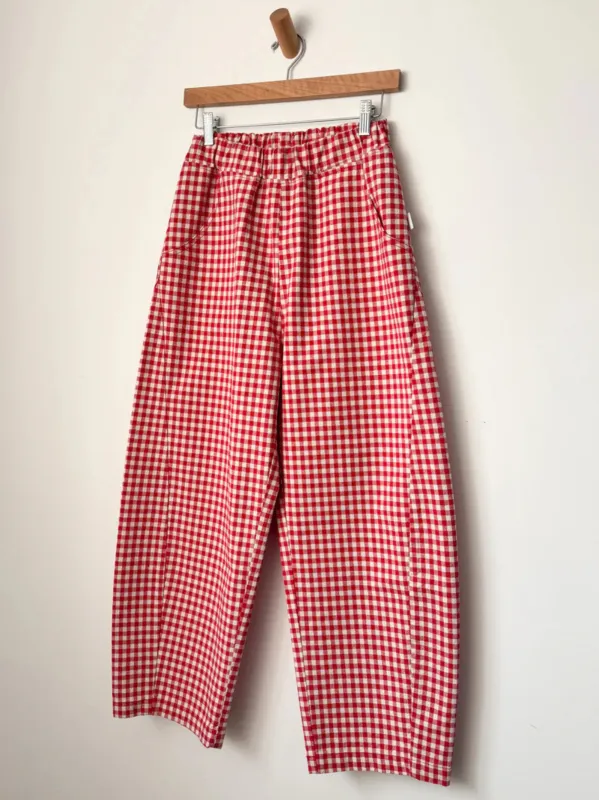 Gingham Arc Pants | Red Gingham sold by CoutuKitsch