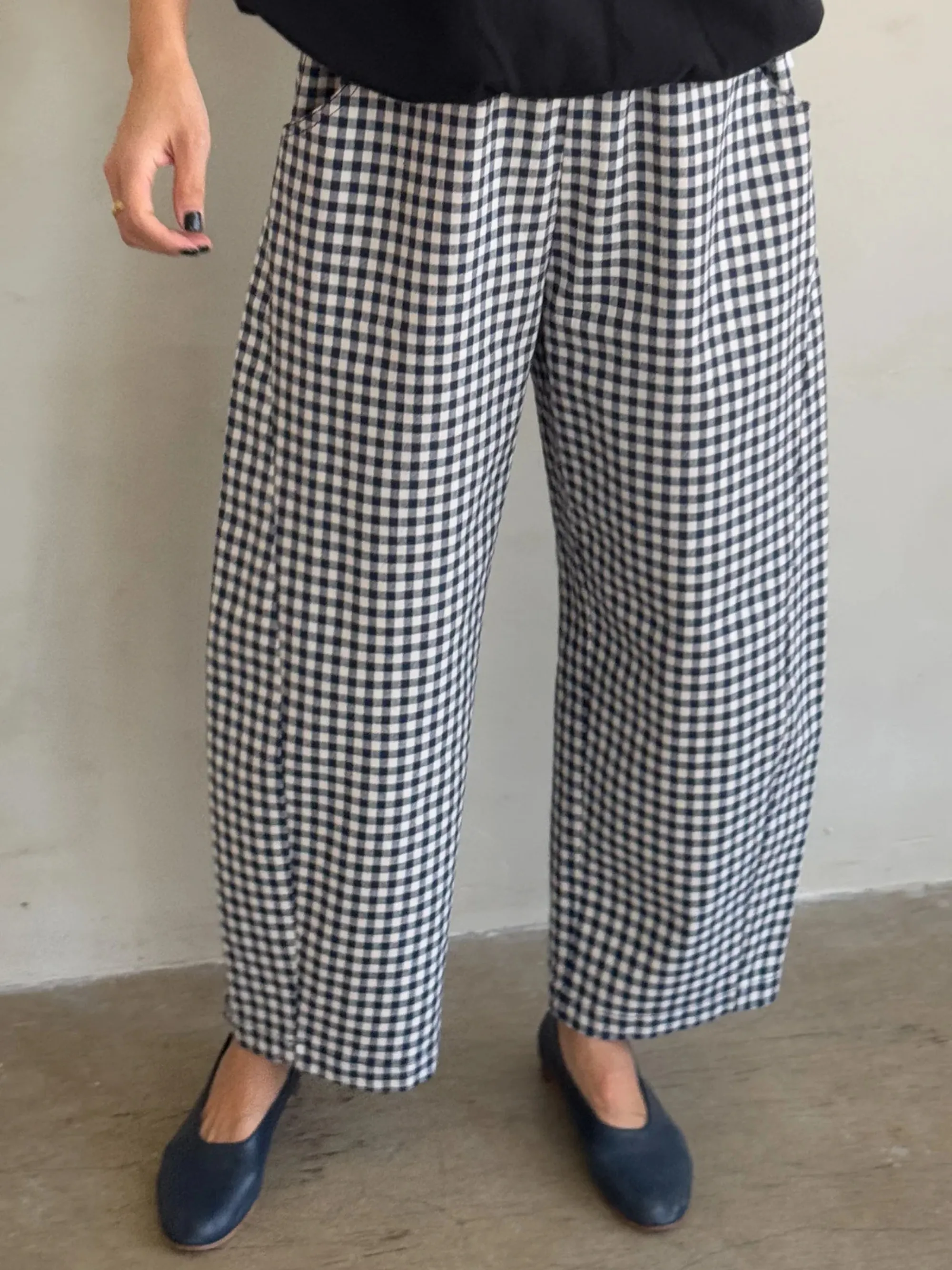 Gingham Arc Pants | Navy Gingham sold by CoutuKitsch product image thumbnail 2