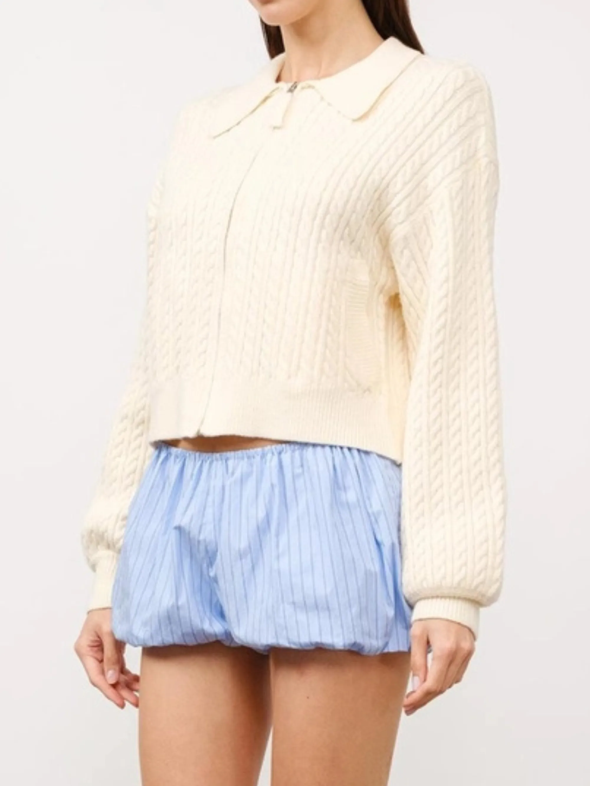 Joelle Cable Knit Zip Up Sweater sold by CoutuKitsch product image thumbnail 2