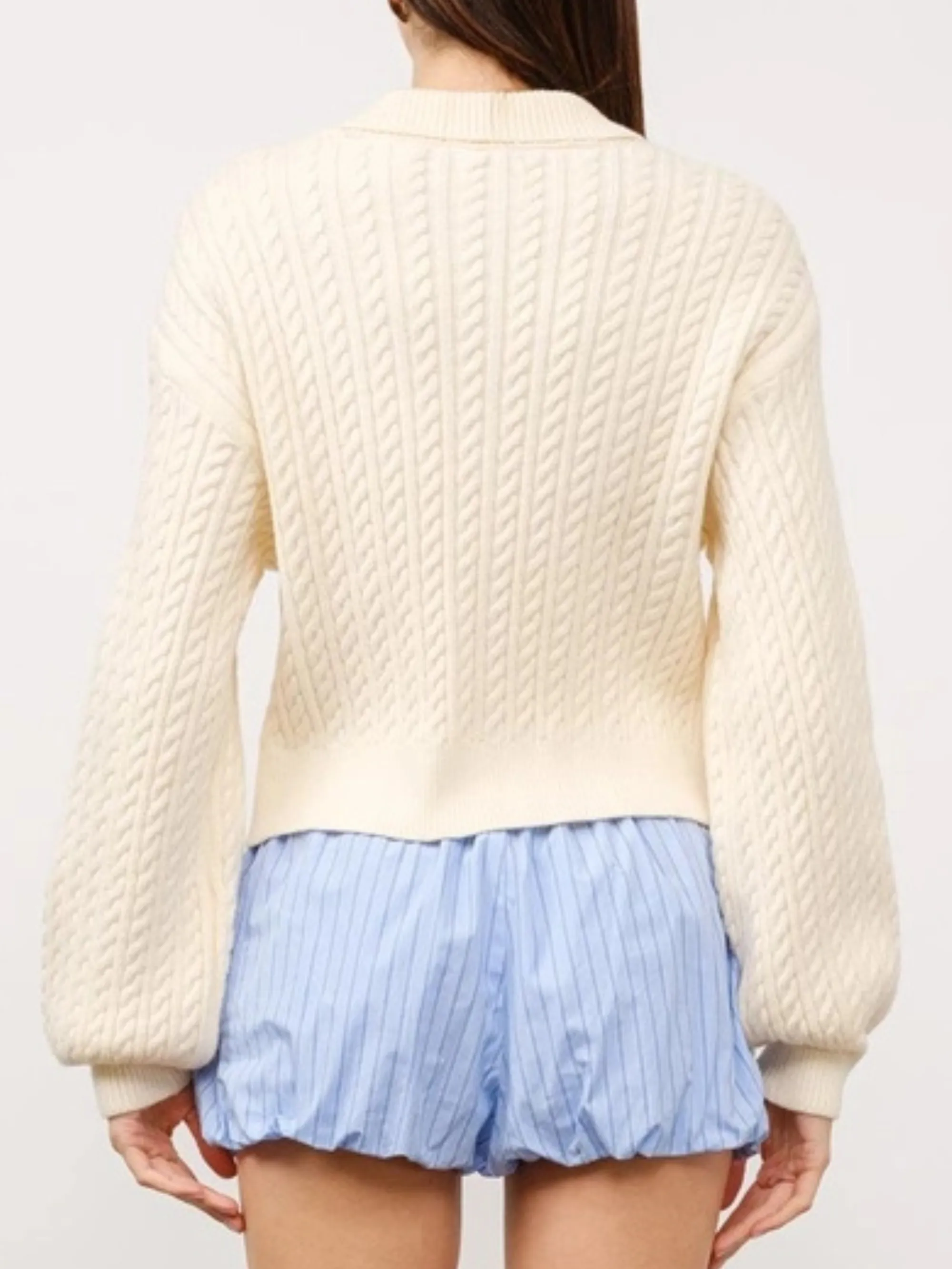 Joelle Cable Knit Zip Up Sweater sold by CoutuKitsch product image thumbnail 3