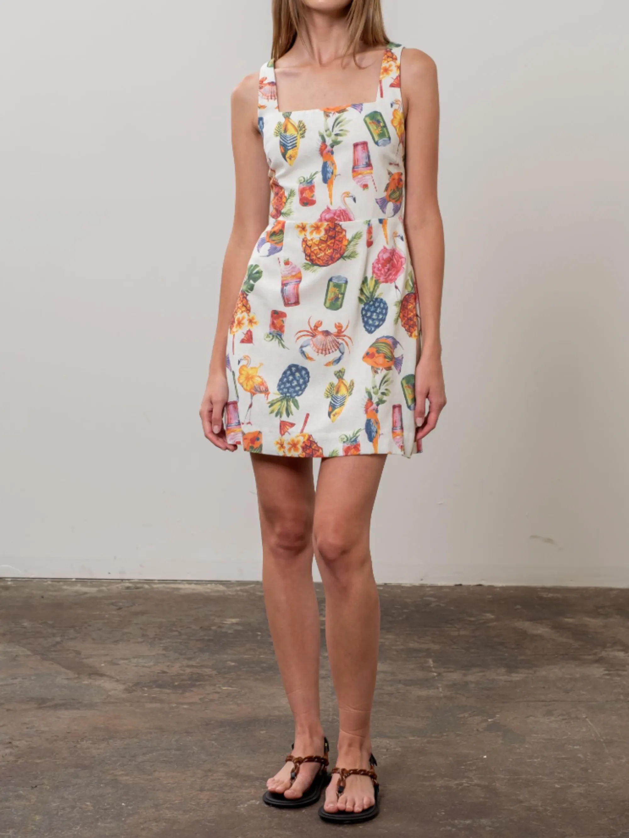 Tropical Print Mini Dress sold by CoutuKitsch